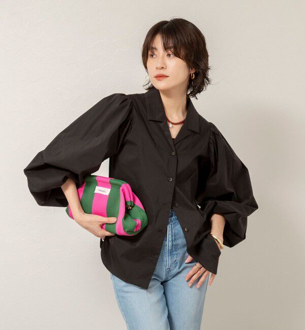 MAQWEL「【MAQWEL/マクウェル】ボリュームスリーブ開襟シャツ」|シャツ・ブラウス|