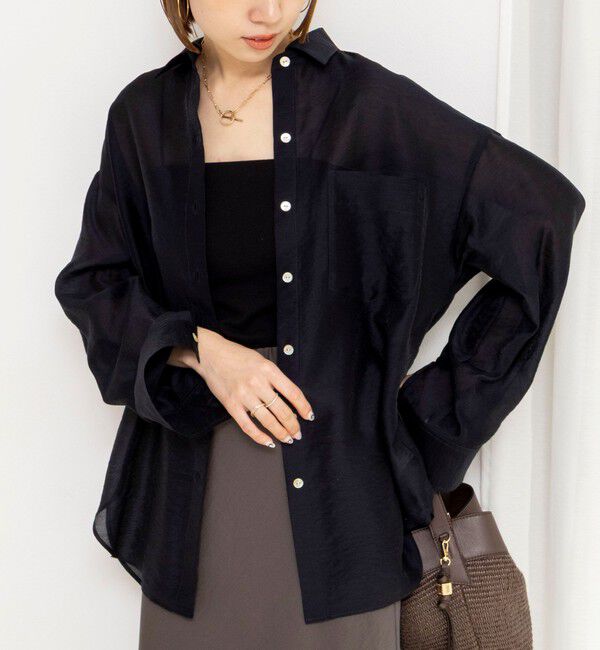 NOLLEY'S「ウォッシャブルセルロースシルクシアーシャツ」|シャツ・ブラウス|