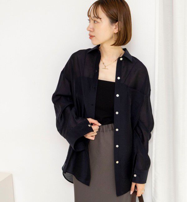 NOLLEY'S「ウォッシャブルセルロースシルクシアーシャツ」|シャツ・ブラウス|