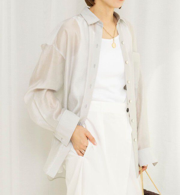 NOLLEY'S「ウォッシャブルセルロースシルクシアーシャツ」|シャツ・ブラウス|