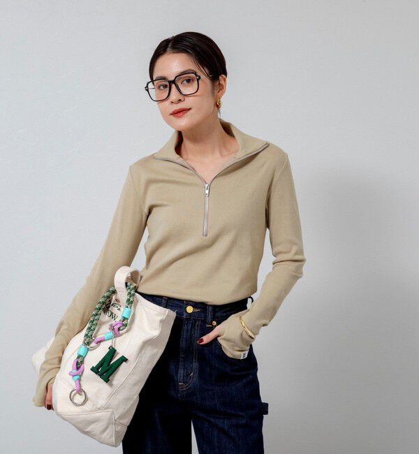 MAQWEL「【MAQWEL/マクウェル】COTTON RIBハーフジッププルオーバー」|Tシャツ・カットソー|