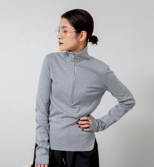 MAQWEL「【MAQWEL/マクウェル】COTTON RIBハーフジッププルオーバー」|Tシャツ・カットソー|