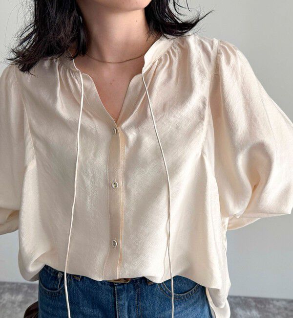 fredy emue「シャイニーシアー2WAYギャザーブラウス」|シャツ・ブラウス|