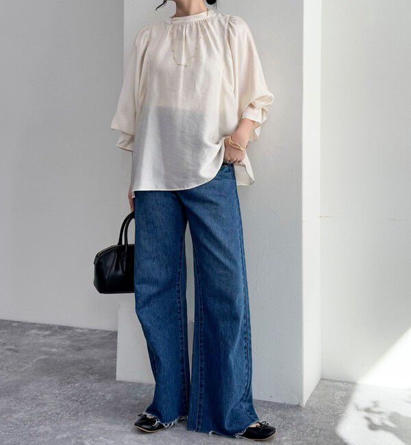 fredy emue「シャイニーシアー2WAYギャザーブラウス」|シャツ・ブラウス|