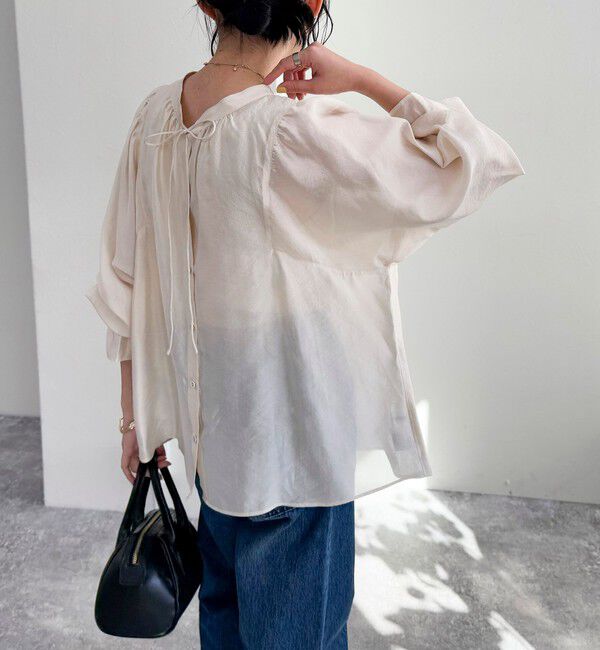 fredy emue「シャイニーシアー2WAYギャザーブラウス」|シャツ・ブラウス|