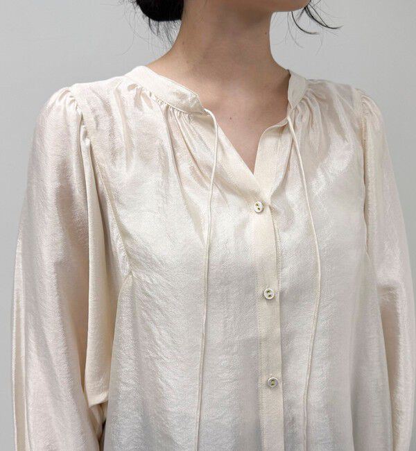 fredy emue「シャイニーシアー2WAYギャザーブラウス」|シャツ・ブラウス|