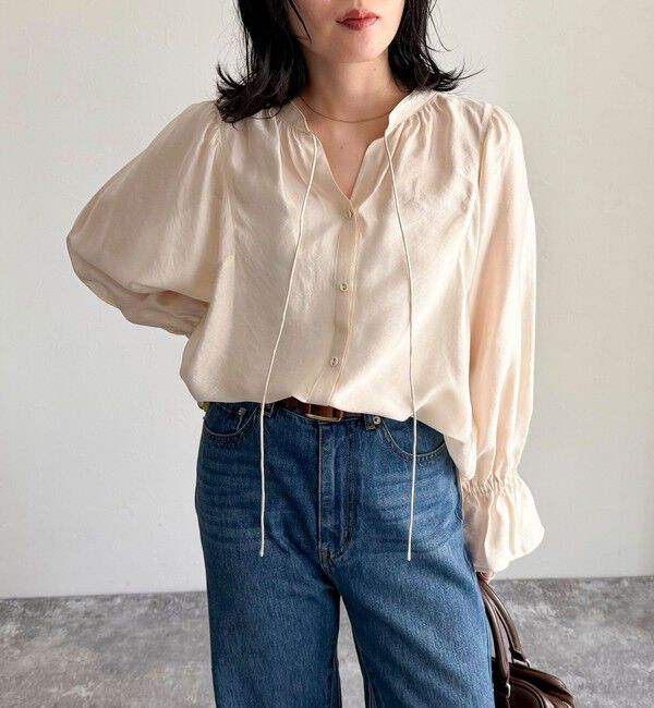 fredy emue「シャイニーシアー2WAYギャザーブラウス」|シャツ・ブラウス|