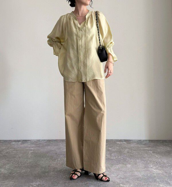 fredy emue「シャイニーシアー2WAYギャザーブラウス」|シャツ・ブラウス|