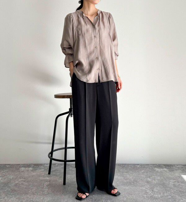 fredy emue「シャイニーシアー2WAYギャザーブラウス」|シャツ・ブラウス|