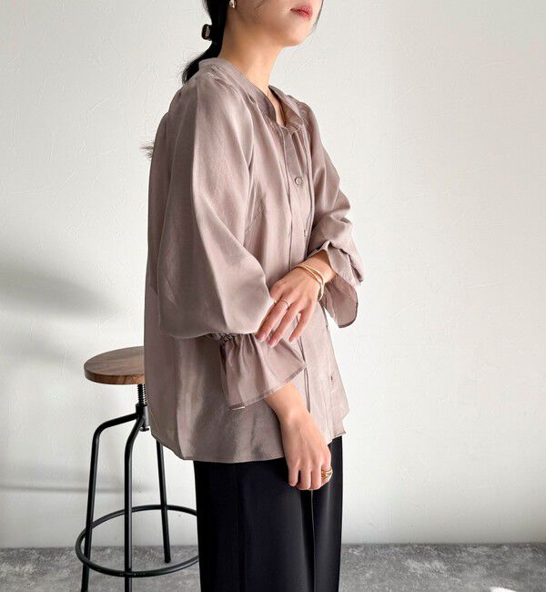 fredy emue「シャイニーシアー2WAYギャザーブラウス」|シャツ・ブラウス|