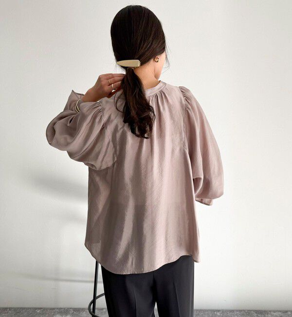 fredy emue「シャイニーシアー2WAYギャザーブラウス」|シャツ・ブラウス|