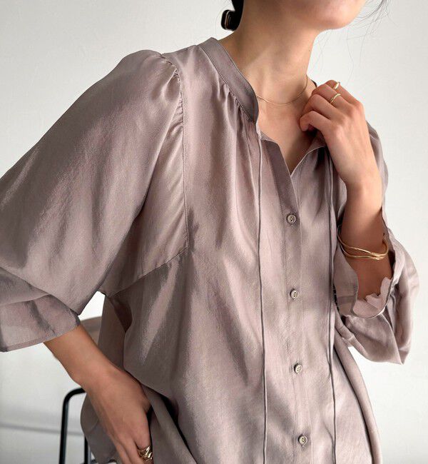 fredy emue「シャイニーシアー2WAYギャザーブラウス」|シャツ・ブラウス|