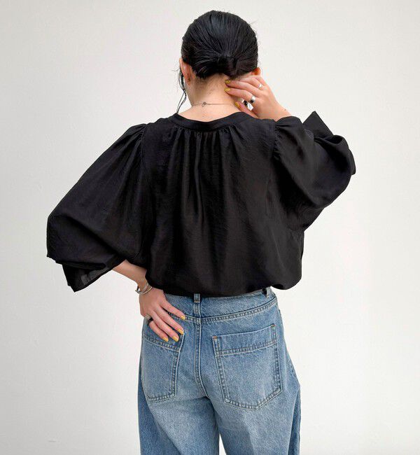 fredy emue「シャイニーシアー2WAYギャザーブラウス」|シャツ・ブラウス|