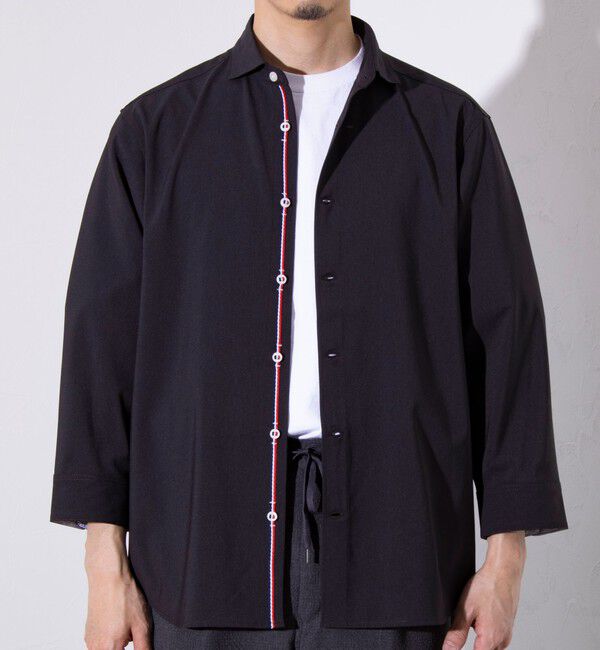 GLOSTER「【GLOSTER/グロスター】COOLMAX ポリトロ パラシュートボタン 七分袖レギュラーシャツ」|シャツ・ブラウス|