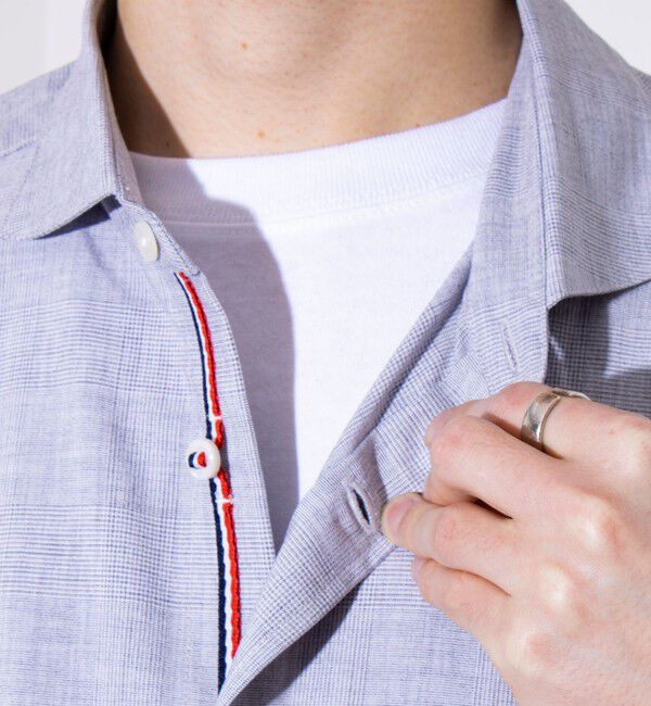 GLOSTER「【GLOSTER/グロスター】COOLMAX ポリトロ パラシュートボタン 七分袖レギュラーシャツ」|シャツ・ブラウス|