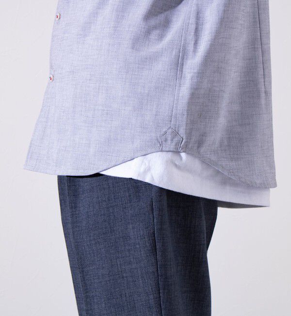 GLOSTER「【GLOSTER/グロスター】COOLMAX ポリトロ パラシュートボタン 七分袖レギュラーシャツ」|シャツ・ブラウス|