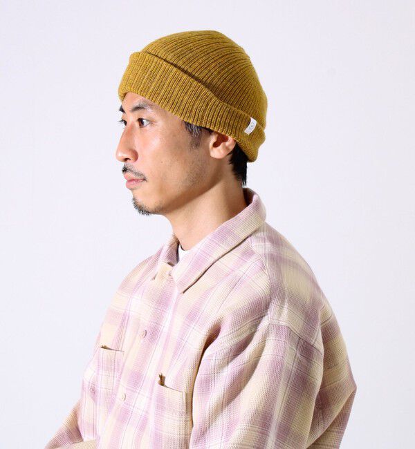 GLOSTER「【UNISEX】halo commodity 別注 ハーフディライトワッチ」|ニット帽|マスタード