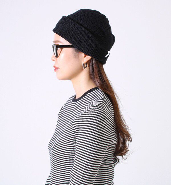 GLOSTER「【UNISEX】halo commodity 別注 ハーフディライトワッチ」|ニット帽|ブラック