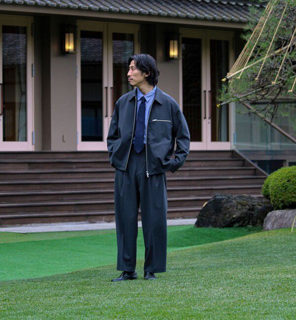 GLOSTER「【セットアップ対応】ウールライクワイドパンツ」|チノ|