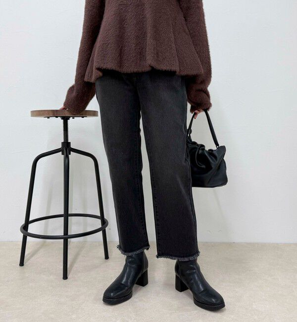 fredy emue「カットオフデニムパンツ」|デニム|チャコールグレー