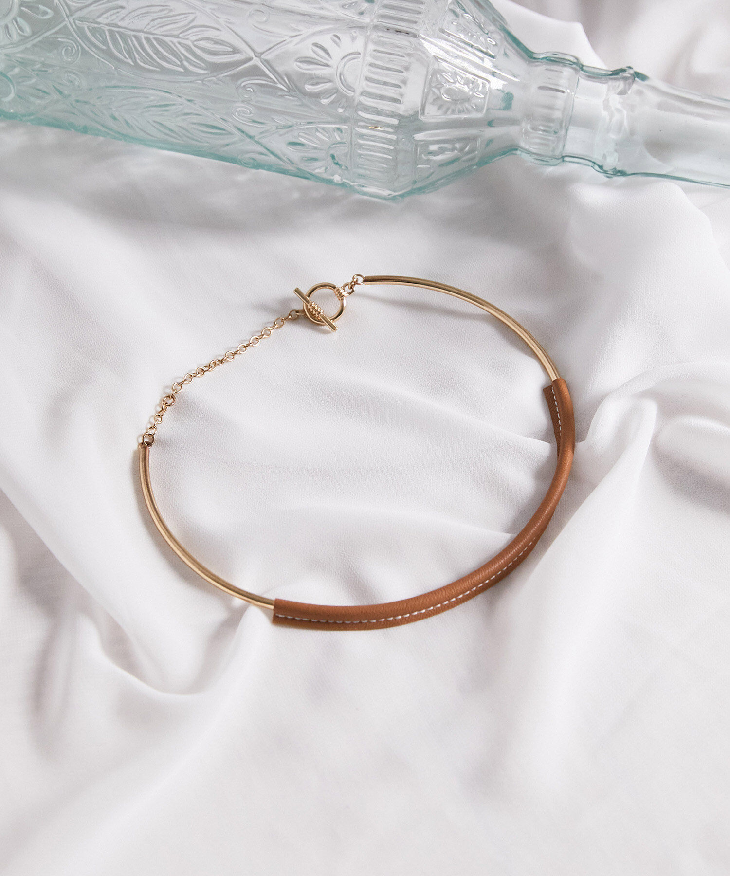 VIS「フェイクレザーチョーカー」|ネックレス|キャメル(25)