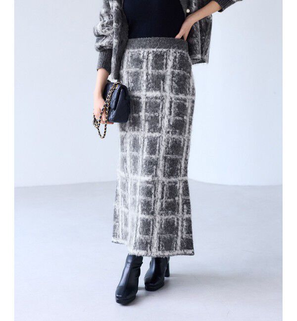VIS「チェックアソートシャギーニットスカート/セットアップ対応」|スカート|