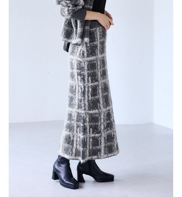 VIS「チェックアソートシャギーニットスカート/セットアップ対応」|スカート|