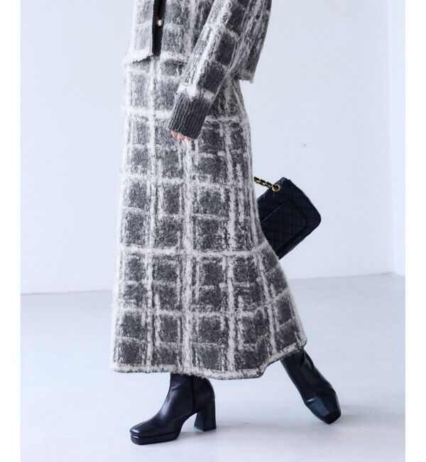 VIS「チェックアソートシャギーニットスカート/セットアップ対応」|スカート|
