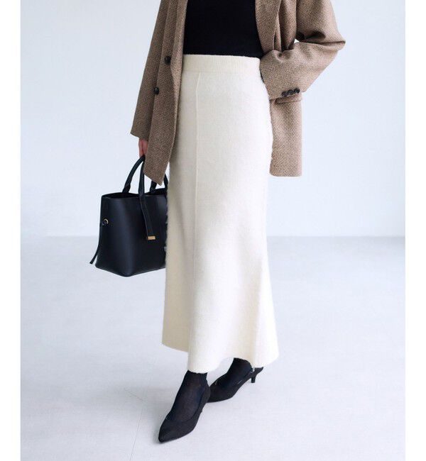 VIS「チェックアソートシャギーニットスカート/セットアップ対応」|スカート|オフホワイト(15)