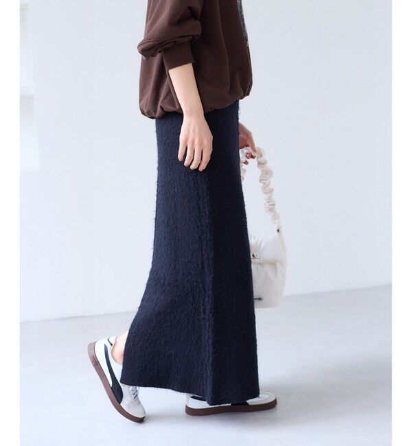 VIS「チェックアソートシャギーニットスカート/セットアップ対応」|スカート|ネイビー(40)