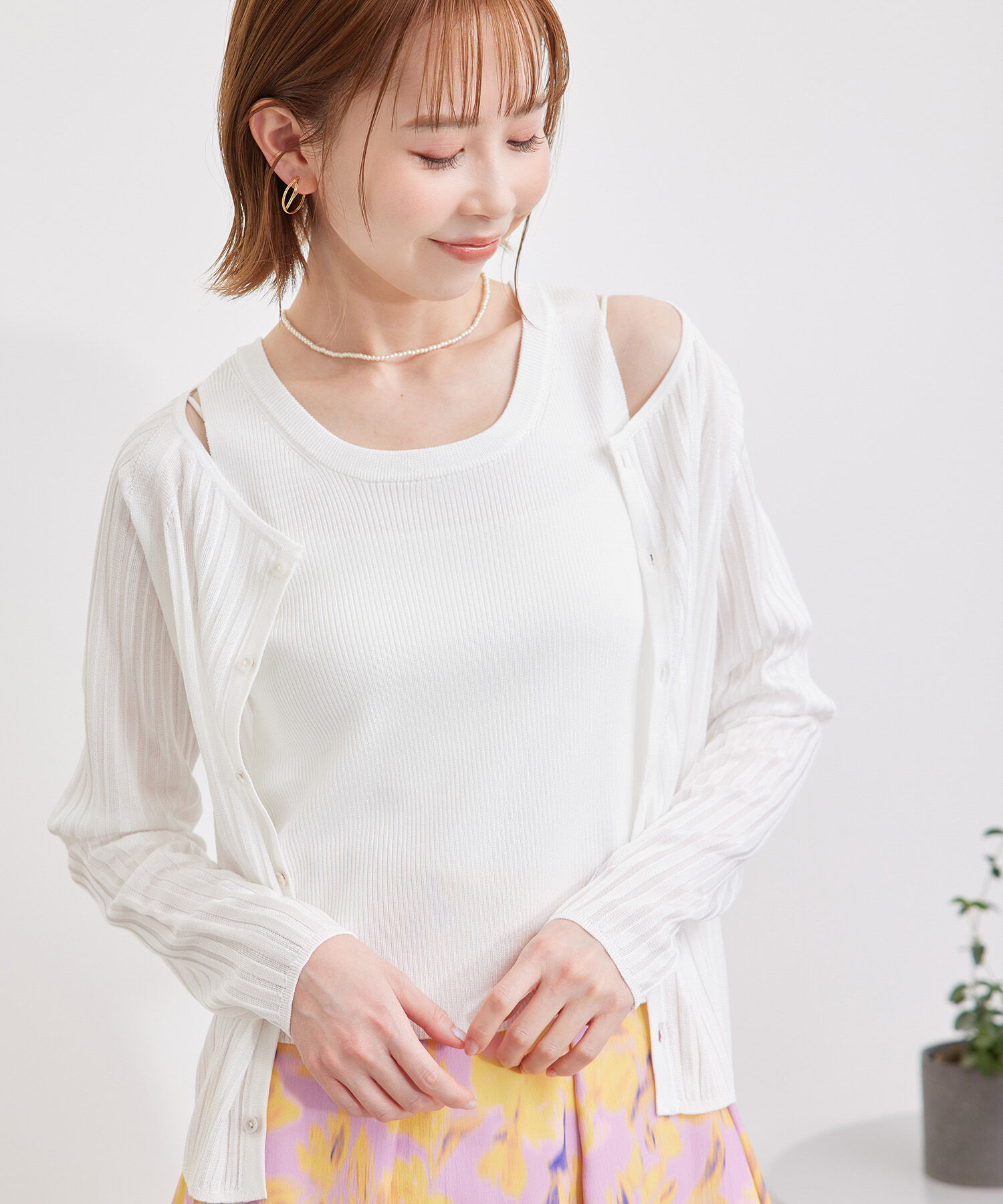 Rope&rsquo;Picnic「メタルライクヤーンニットインナー」|タンクトップ|