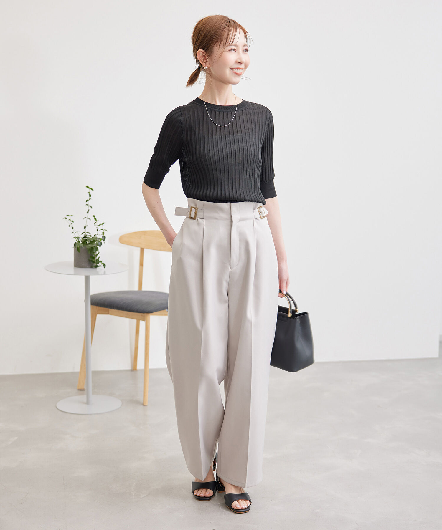 Rope&rsquo;Picnic「メタルライクヤーンニットプルオーバー」|ニット・セーター|