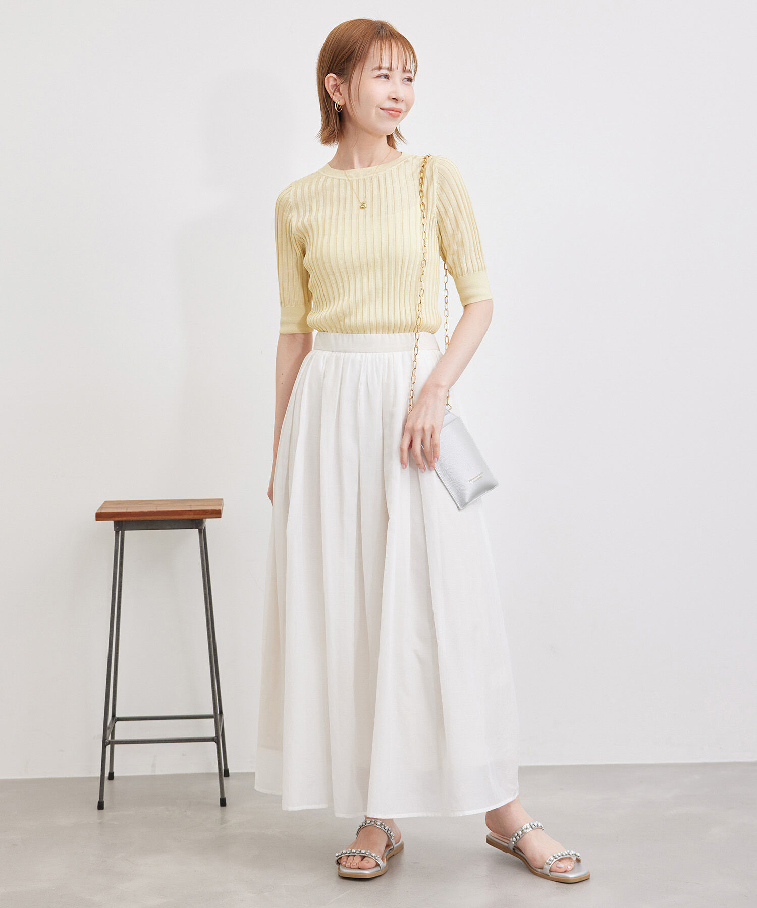 Rope&rsquo;Picnic「メタルライクヤーンニットプルオーバー」|ニット・セーター|