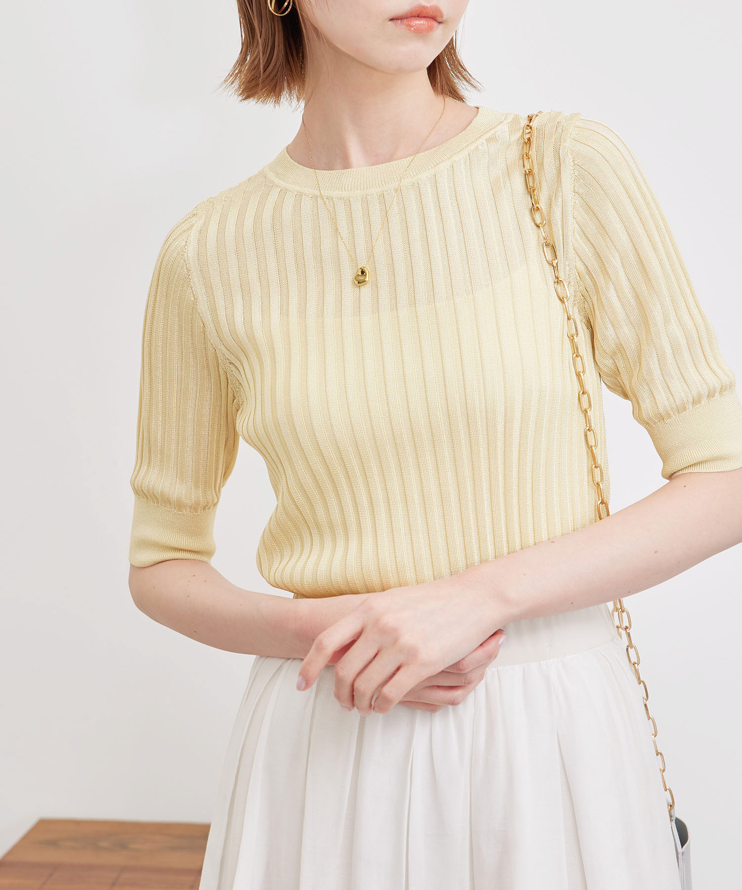 Rope&rsquo;Picnic「メタルライクヤーンニットプルオーバー」|ニット・セーター|