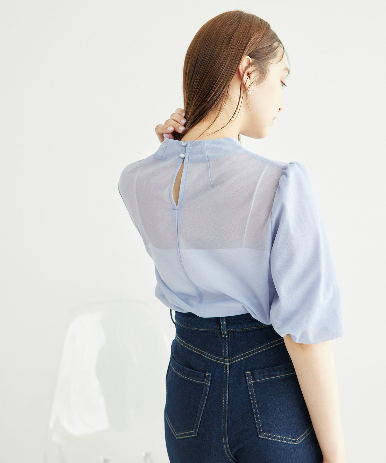 Rope&rsquo;Picnic「袖ボリュームブライトシアーブラウス」|シャツ・ブラウス|