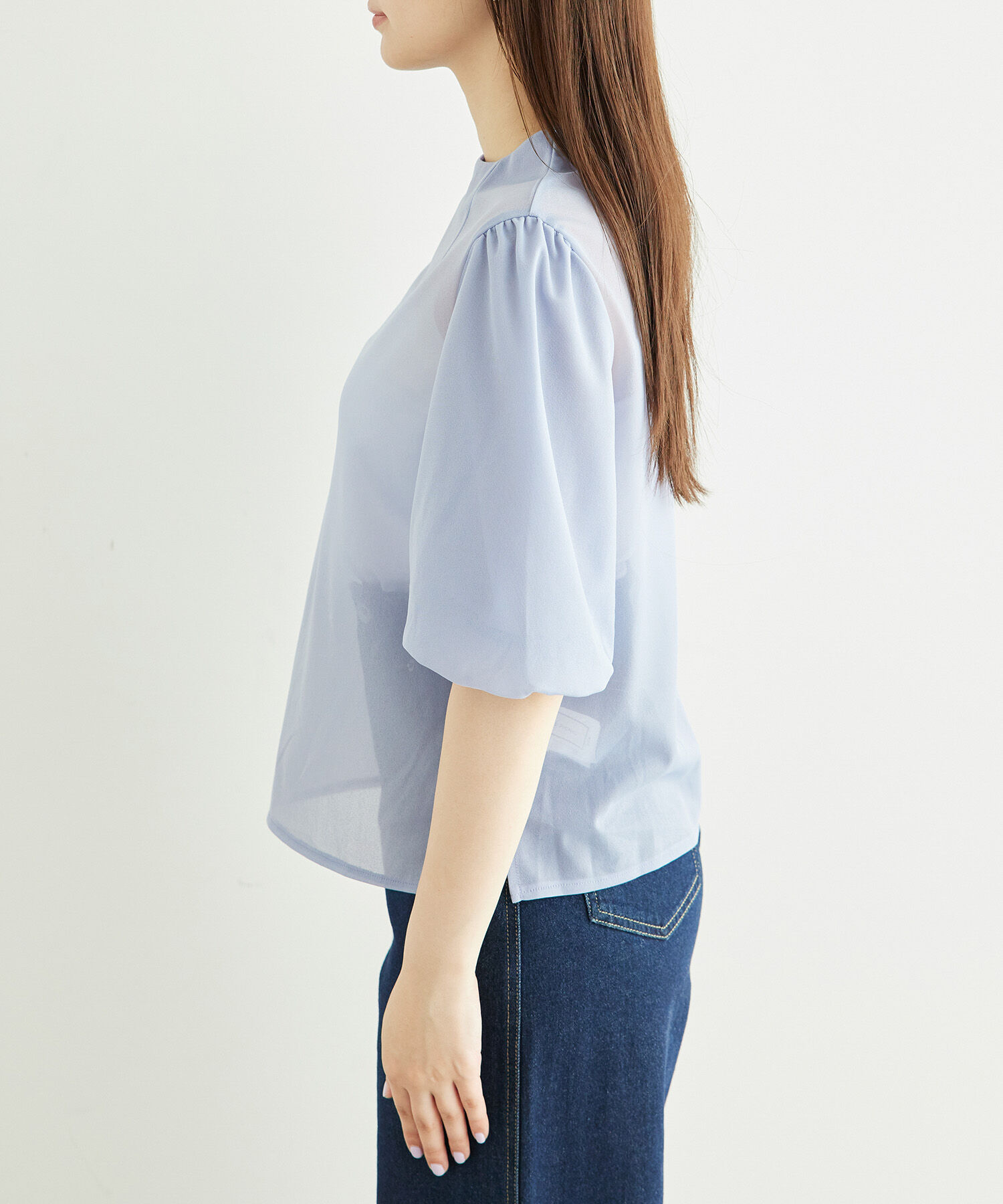 Rope&rsquo;Picnic「袖ボリュームブライトシアーブラウス」|シャツ・ブラウス|