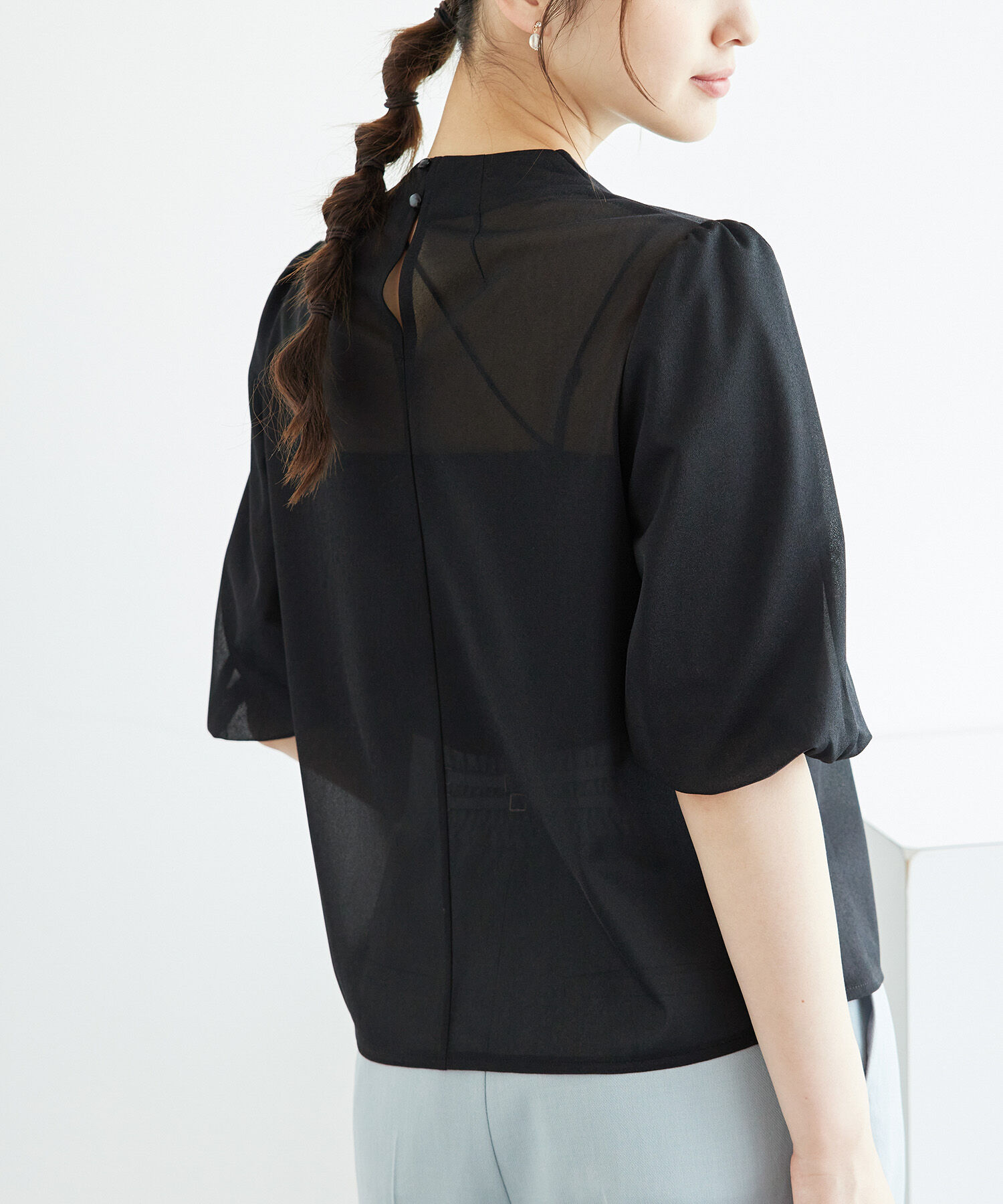 Rope&rsquo;Picnic「袖ボリュームブライトシアーブラウス」|シャツ・ブラウス|