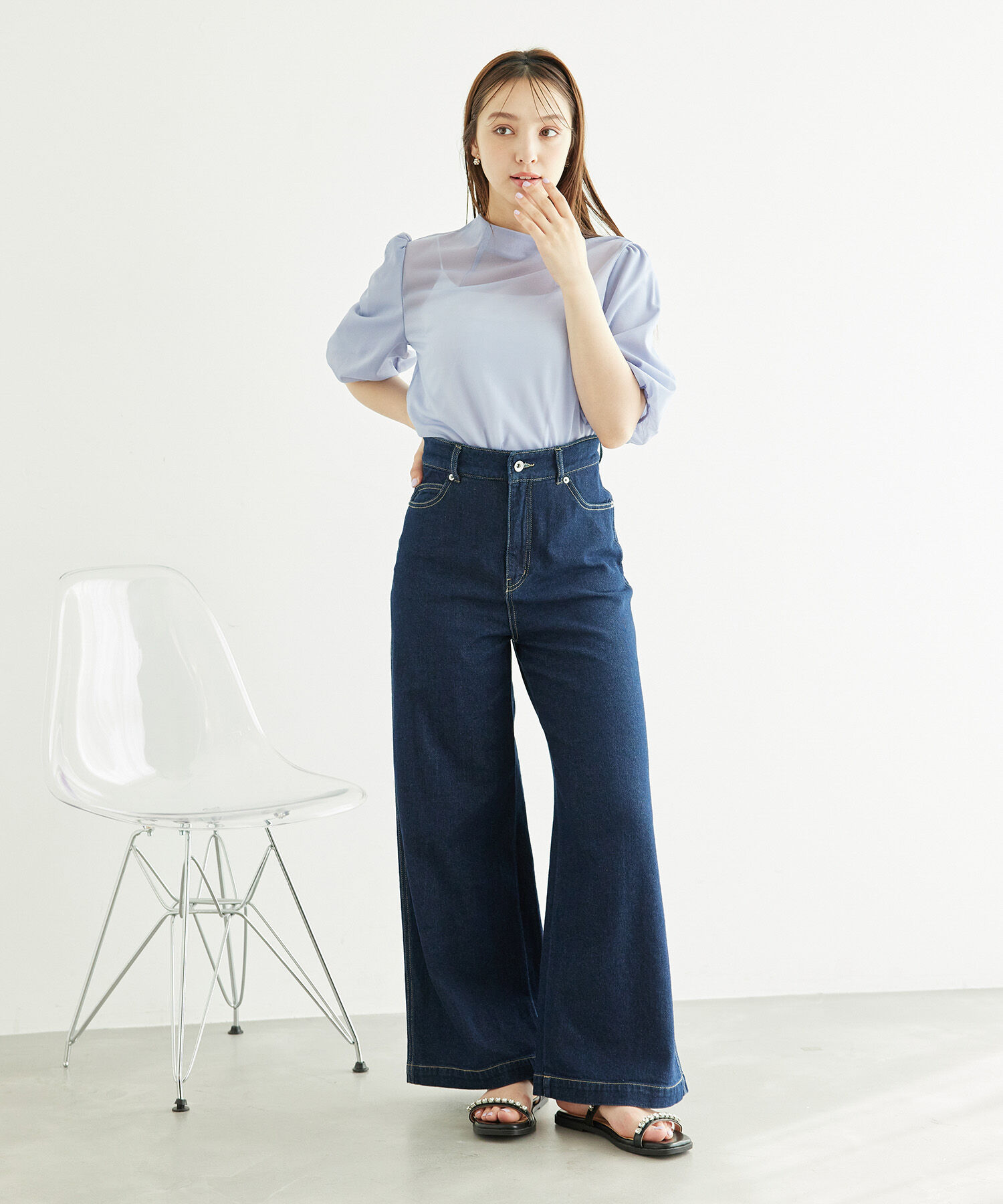 Rope&rsquo;Picnic「袖ボリュームブライトシアーブラウス」|シャツ・ブラウス|