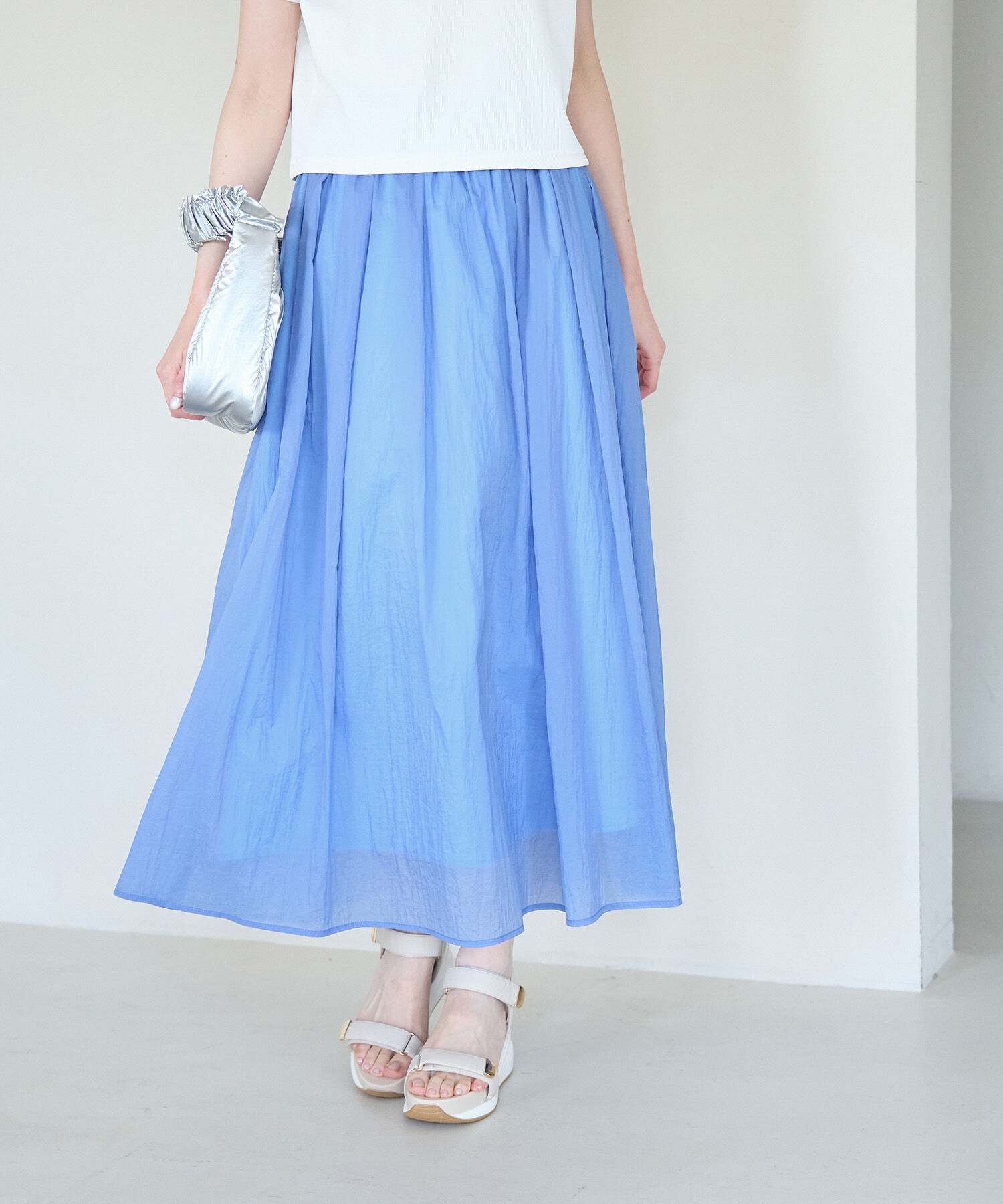 Rope&rsquo;Picnic「シアーナイロンギャザースカート」|スカート|