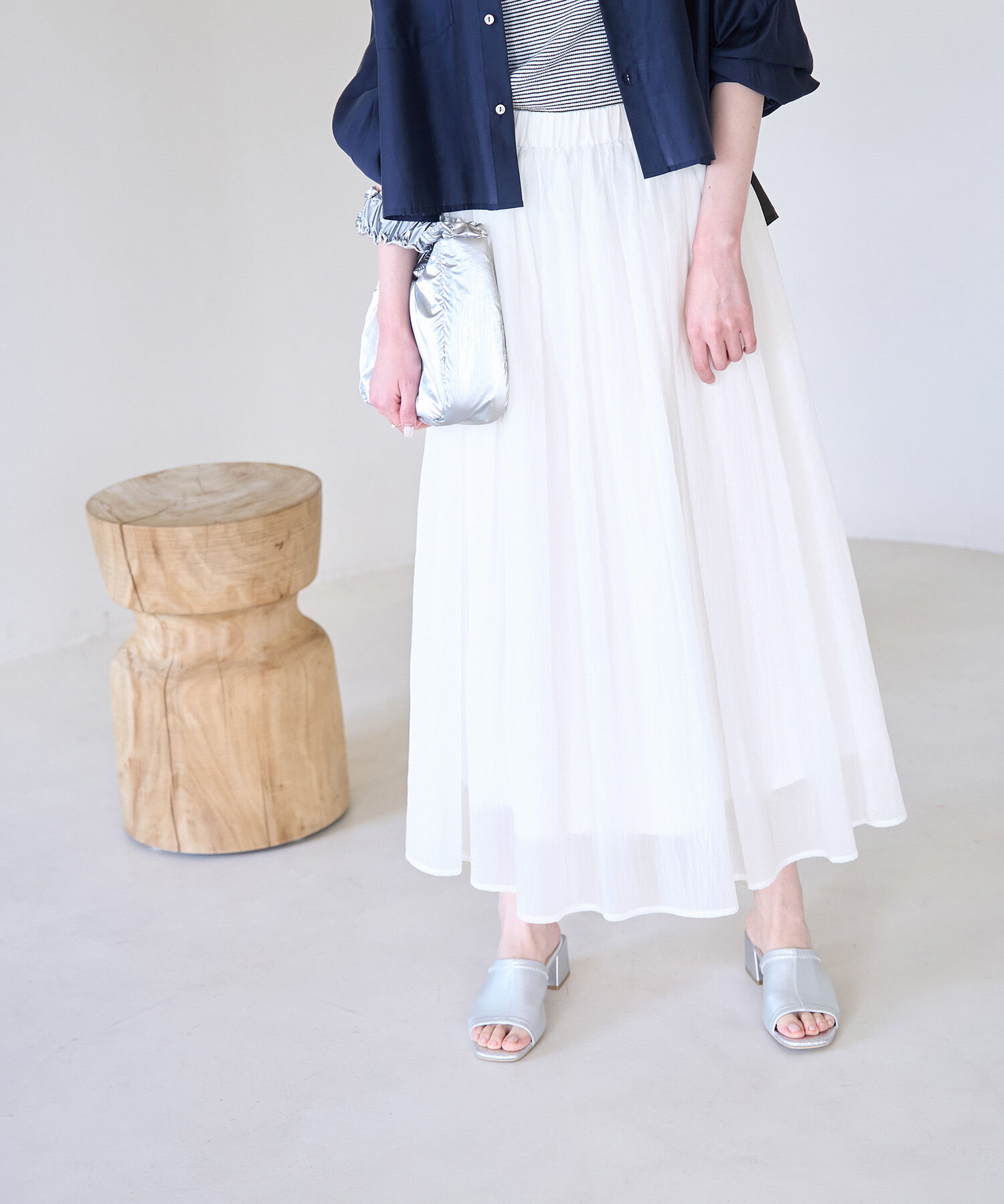 Rope&rsquo;Picnic「シアーナイロンギャザースカート」|スカート|