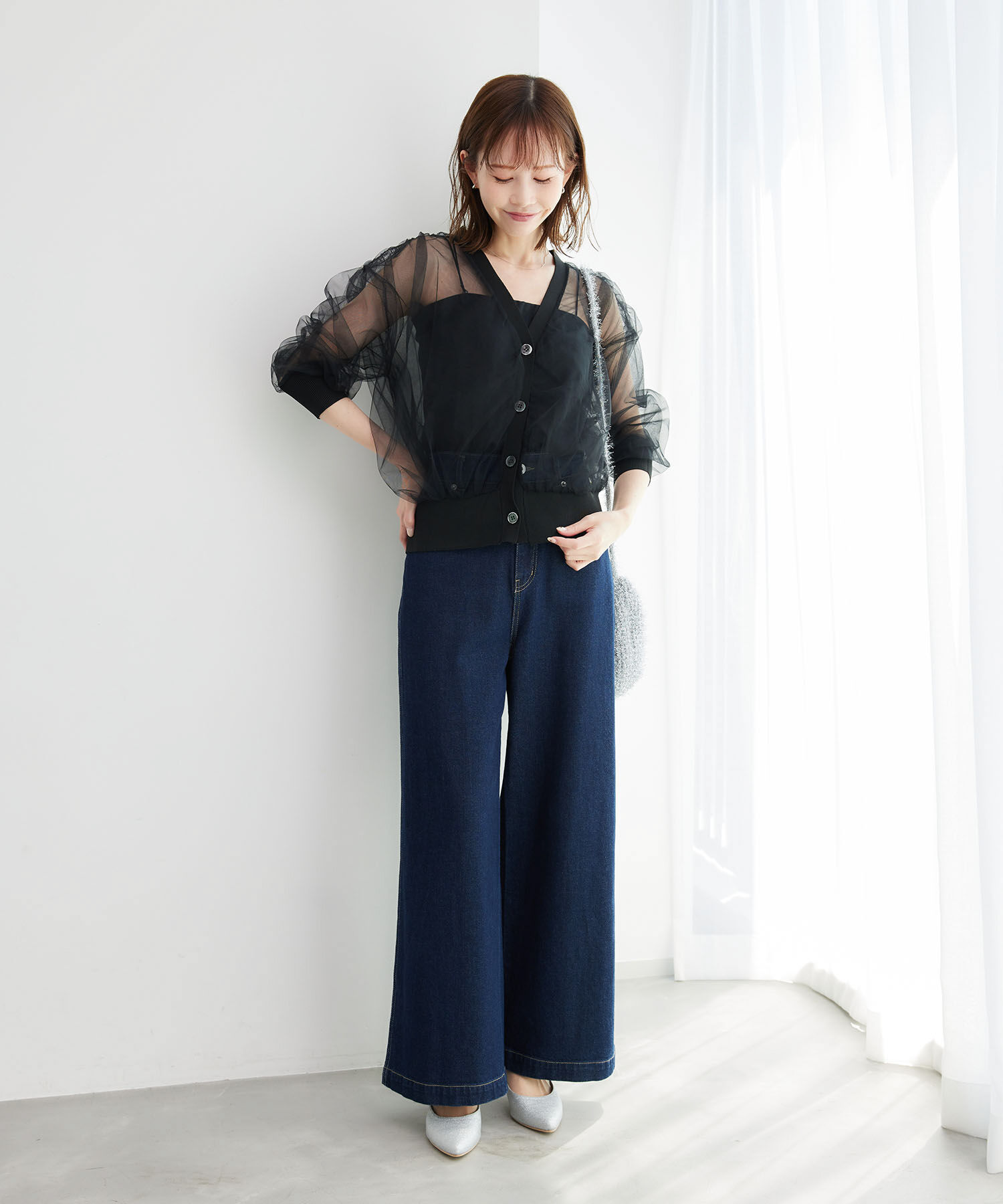 Rope&rsquo;Picnic「シアーチュールカーディガン」|カーディガン|