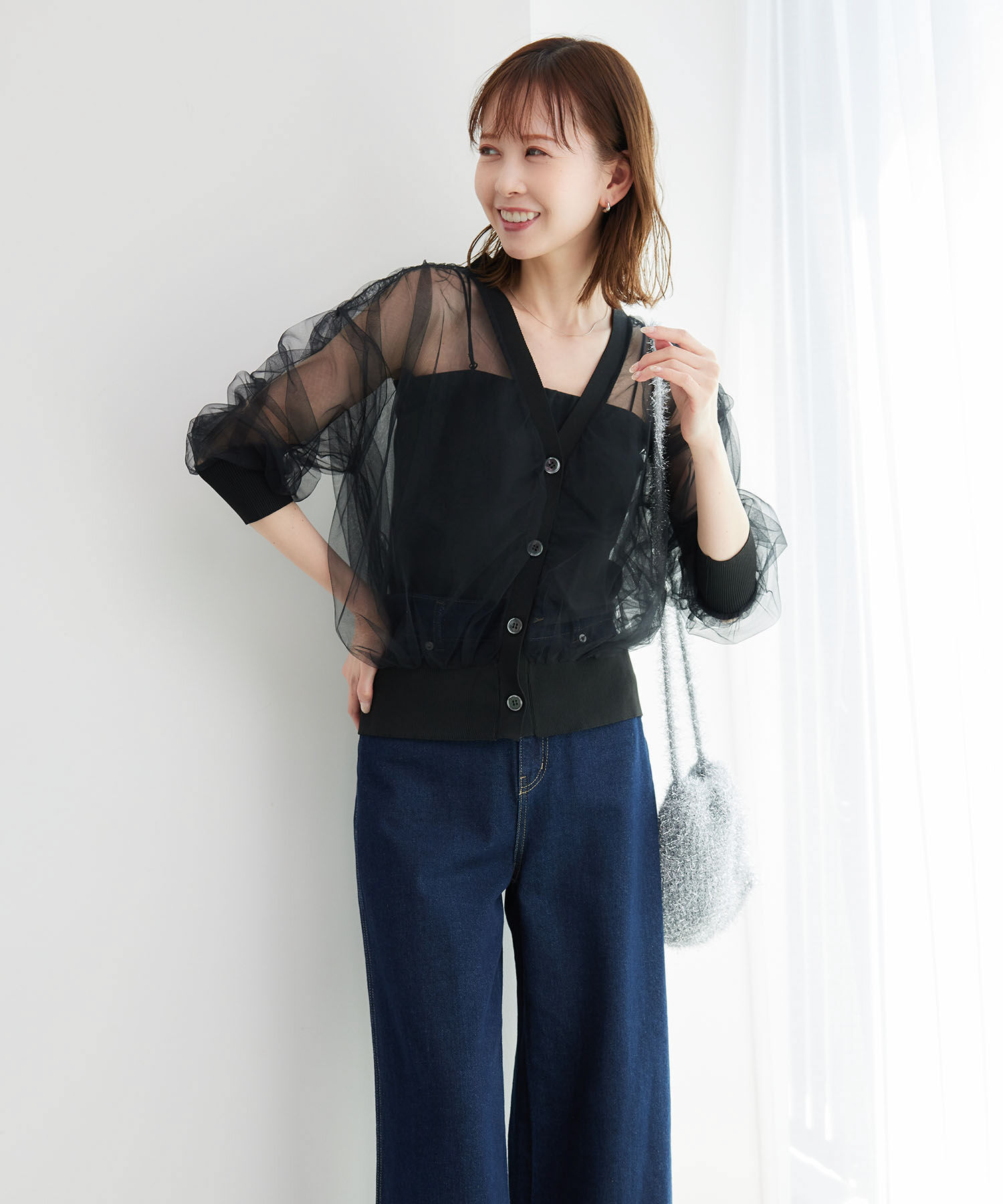 Rope&rsquo;Picnic「シアーチュールカーディガン」|カーディガン|