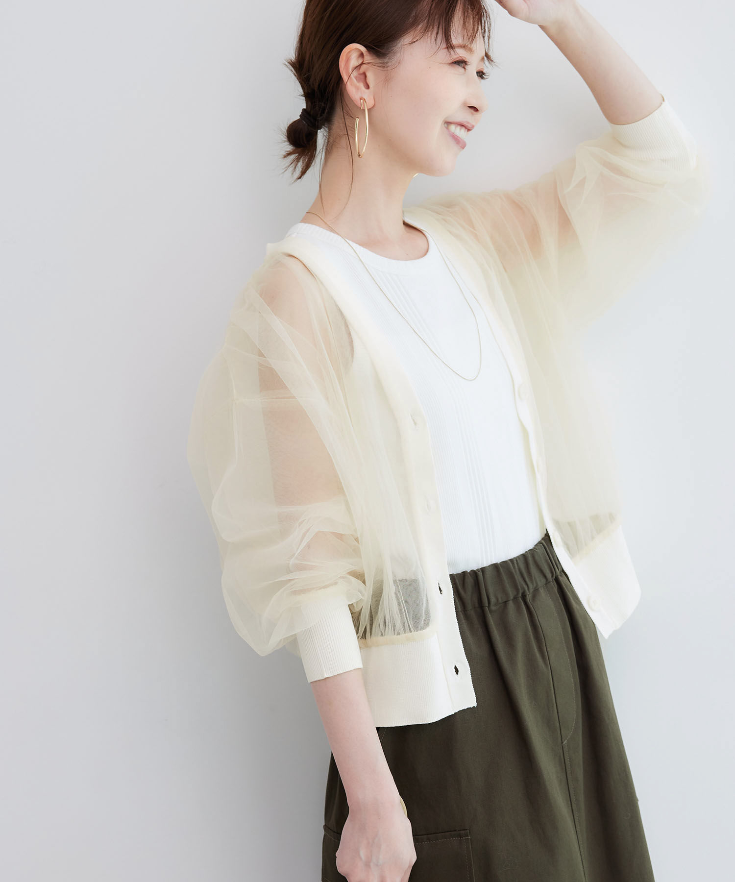 Rope&rsquo;Picnic「シアーチュールカーディガン」|カーディガン|