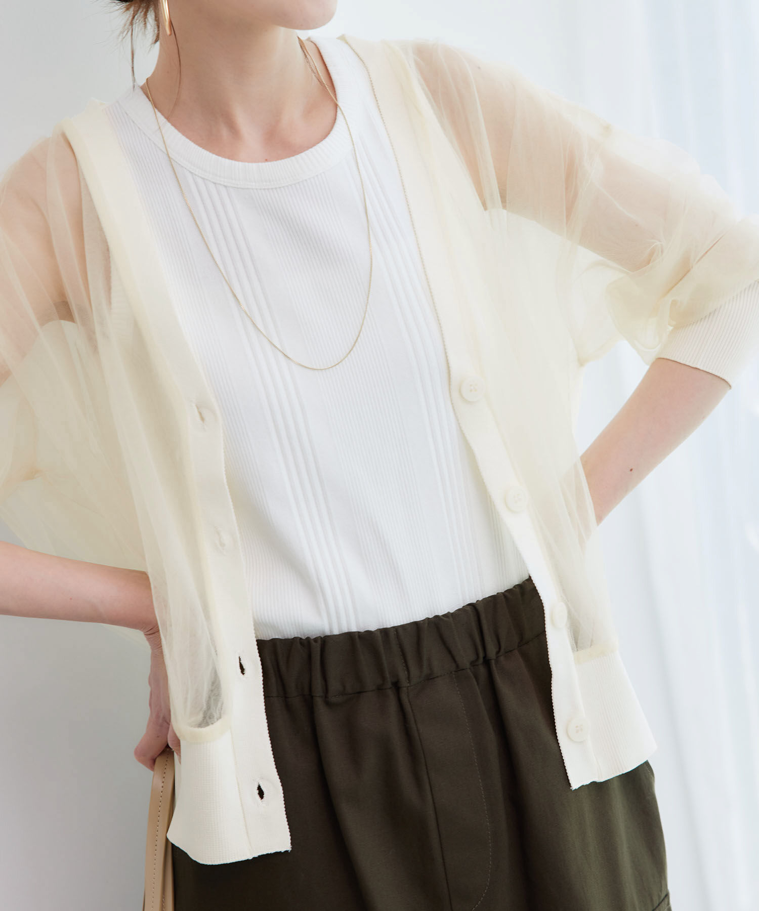 Rope&rsquo;Picnic「シアーチュールカーディガン」|カーディガン|