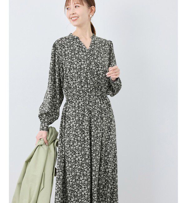 Rope&rsquo;Picnic「小花柄スキッパーロングワンピース」|ワンピース|