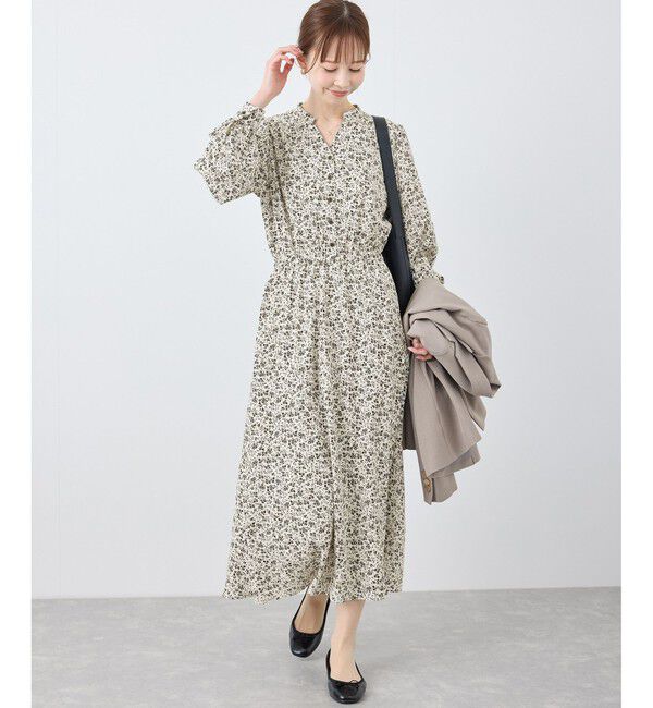 Rope&rsquo;Picnic「小花柄スキッパーロングワンピース」|ワンピース|