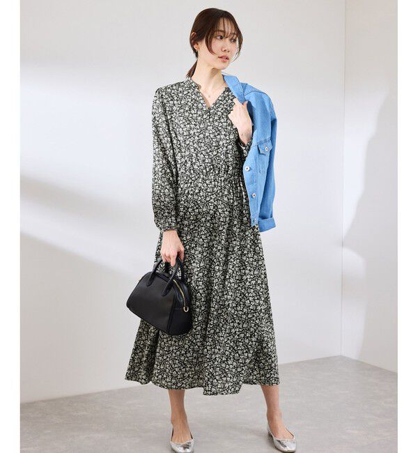 Rope&rsquo;Picnic「小花柄スキッパーロングワンピース」|ワンピース|