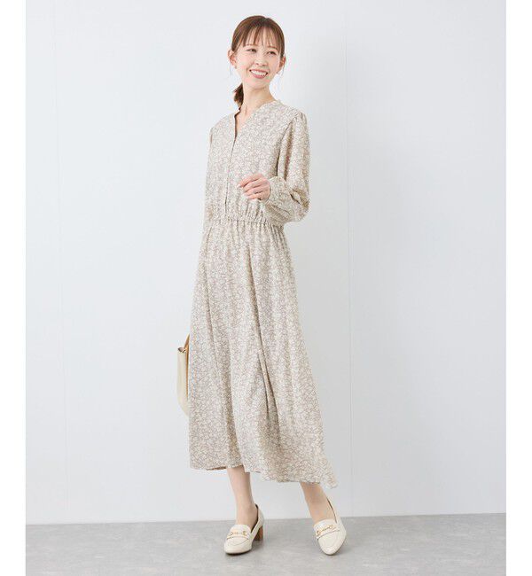 Rope&rsquo;Picnic「小花柄スキッパーロングワンピース」|ワンピース|
