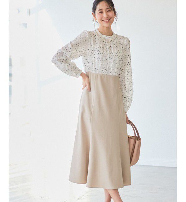 Rope&rsquo;Picnic「ドット柄ドッキングワンピース」|ワンピース|