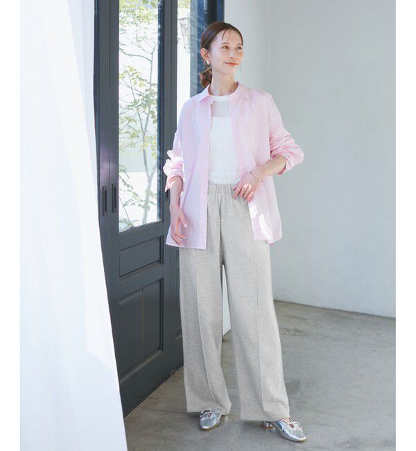 Rope&rsquo;Picnic「ロゴ刺繍入りワイドスウェットパンツ」|チノ|